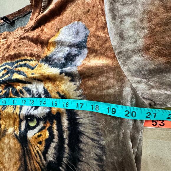 Womans Medium Velvet Tiger Shirt Medium Velour - Picture 8 of 12